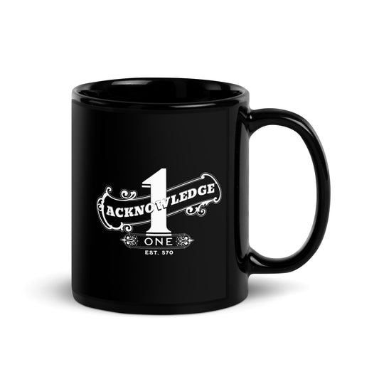 Acknowledge One Black Glossy Mug