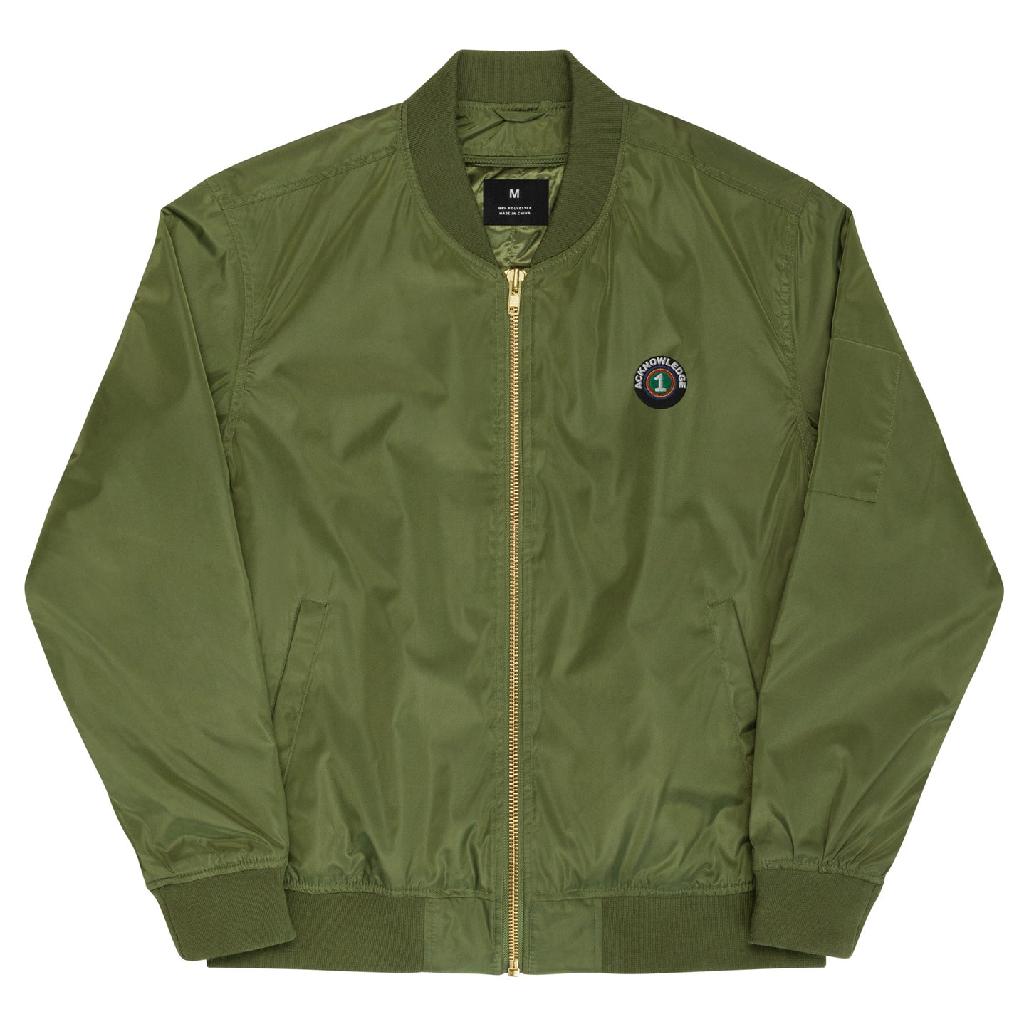 Acknowledge One Embroidery Premium recycled bomber jacket