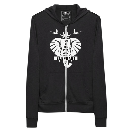 Year of The Elephant Unisex zip hoodie