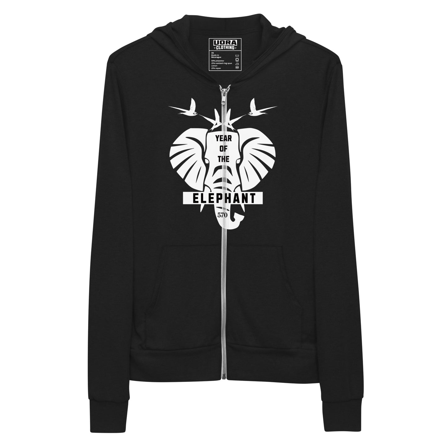 Year of The Elephant Unisex zip hoodie