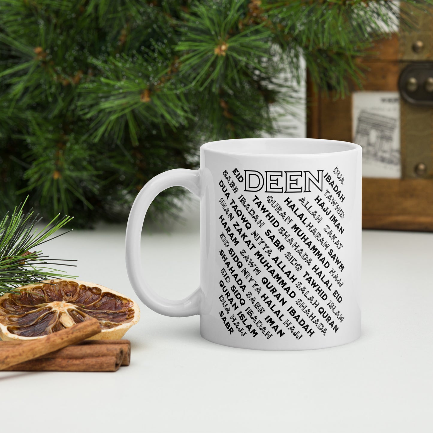 Deen White glossy mug