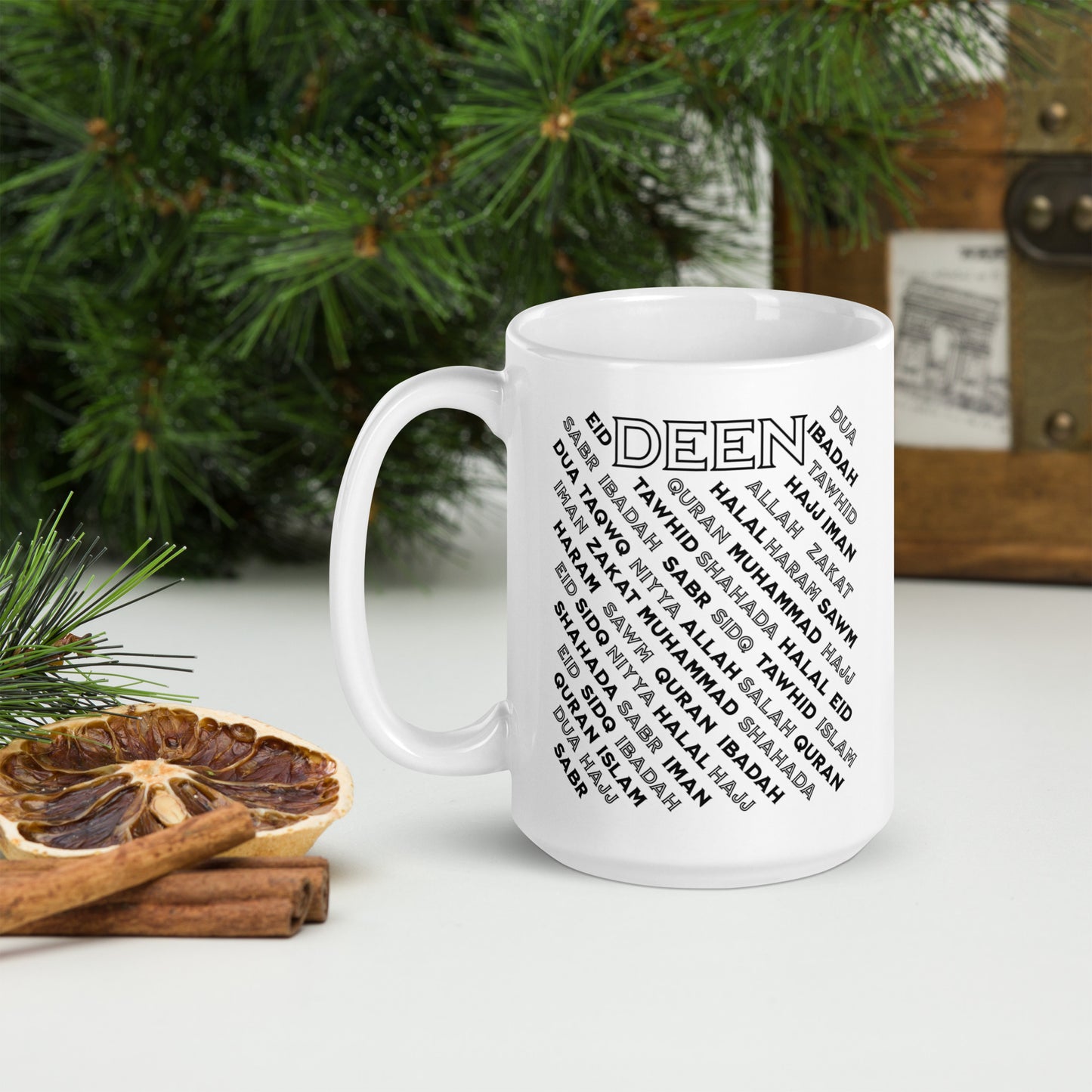 Deen White glossy mug