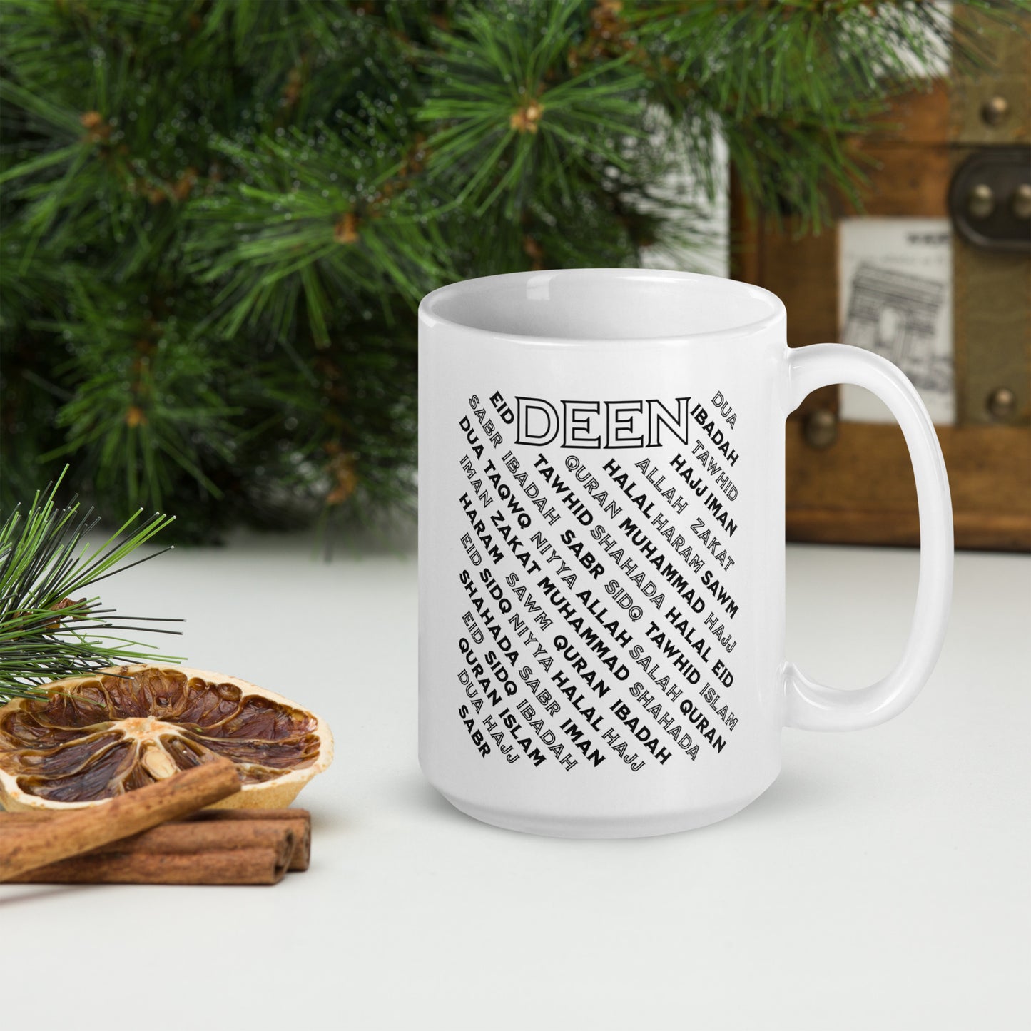 Deen White glossy mug