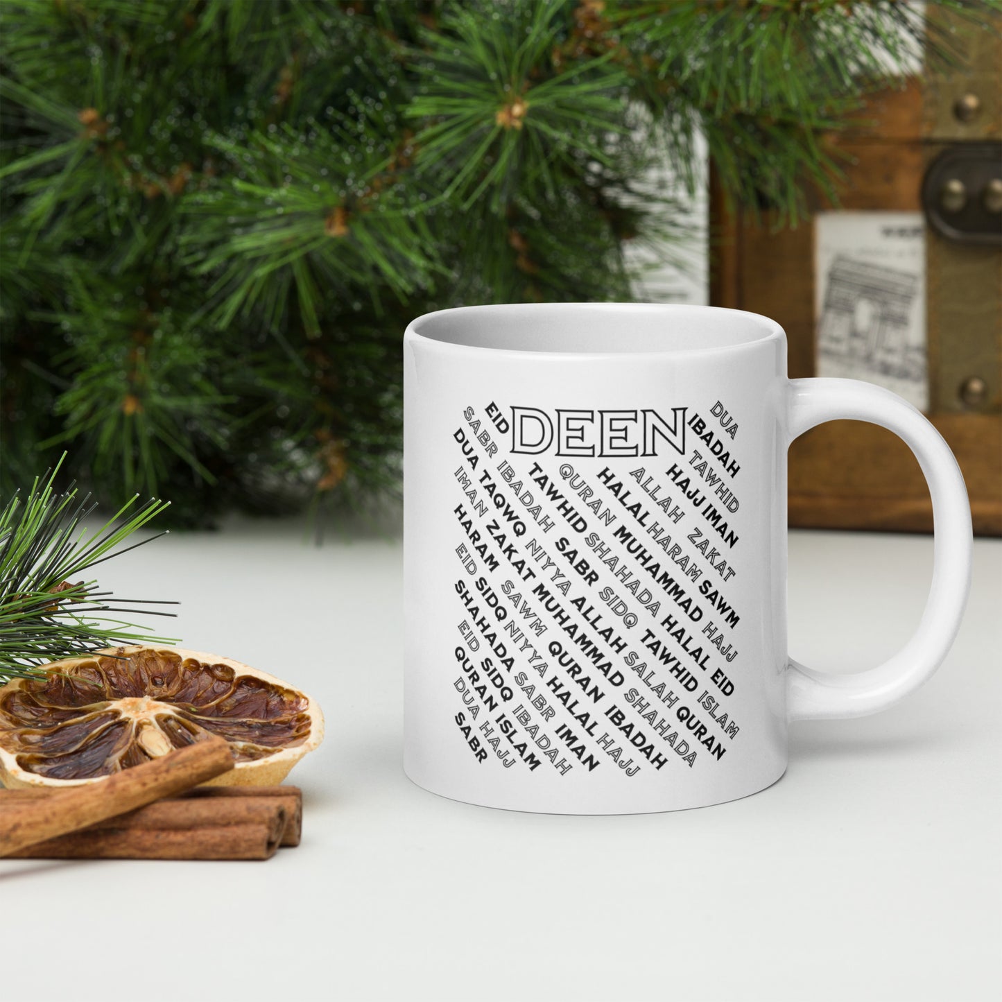 Deen White glossy mug